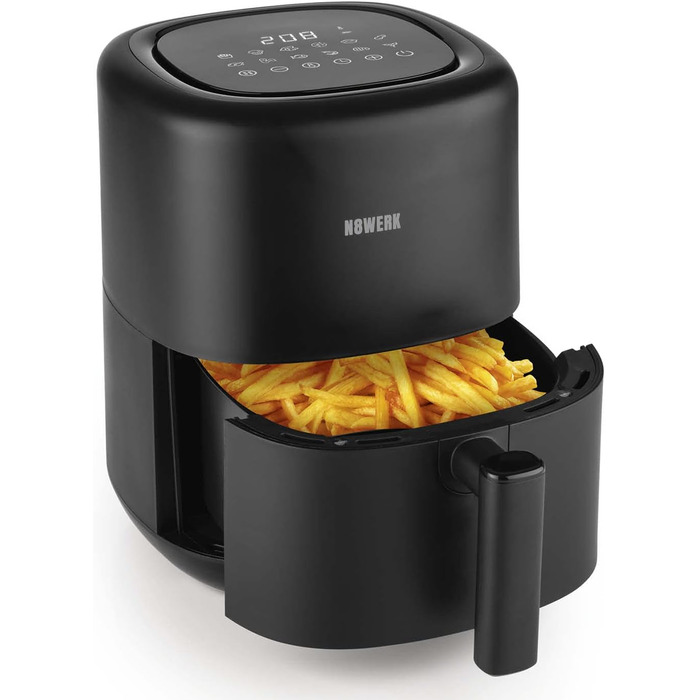 Фритюрниця без олії з цифровим дисплеєм | 7 програм | 1800 Вт (3 л, Midnight Black)