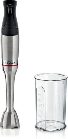 Блендер ручний Bosch ErgoMaster Serie 6 MSM6M810, 1200 Вт, нержавіюча сталь, 10 років гарантії, керамічна муфта, QuattroBlade, мірний стакан
