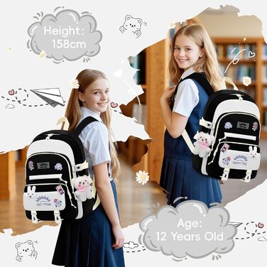 Дитячий рюкзак для школи Tanou, 20 л, для дівчаток 3-7 класів, легкий, водонепроникний, блакитний