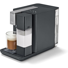 Tchibo Qbo MILK MASTER Premium Capsule Machine for Cappuccino, Espresso, Caffè Crema, Caffè Grande, Milk Foam at the touch of a button with a detachable 300ml milk tank, with automatic shut-off, Gentle Grey