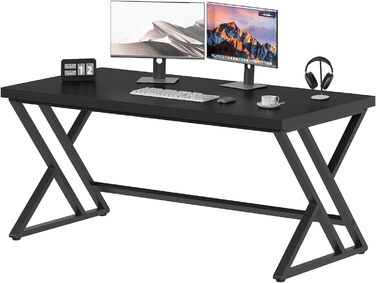 Комп'ютерний стіл LVB, 140 x 60 x 75.5 см, чорний, для дому та офісу
