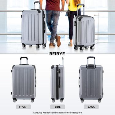 Чемодан Beibye з жорстким корпусом, великий/середній/малий, 14 кольорів, ручна поклажа (55 см), великий (76 см)