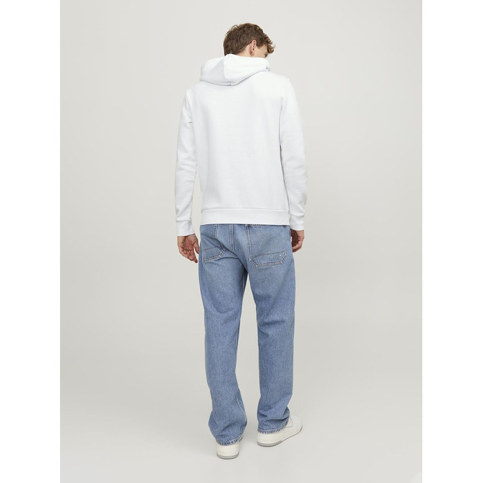 Чоловічий худі з капюшоном JACK & JONES з логотипом, білий, розмір M