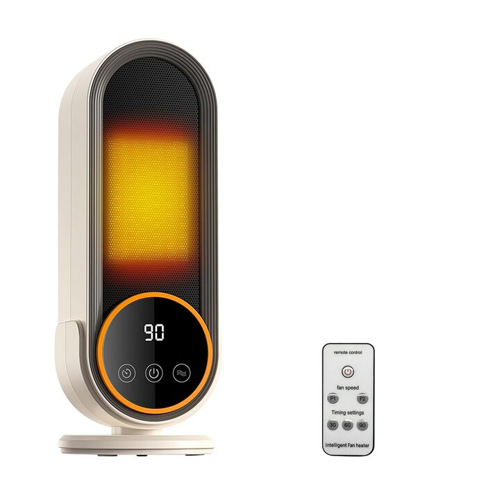 Керамічний обігрівач повітря Journeyside 1200W з таймером, термостатом та захистом від перегріву та перекидання, електричний PTC-обігрівач для офісу та спальні