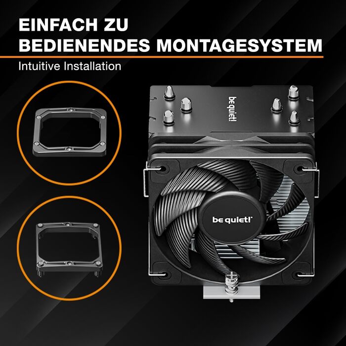 be quiet! Кулер для процесора Pure Rock Slim 3: висока продуктивність, 4 heatpipes, вентилятор 120mm PWM