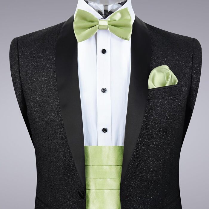 Метелик Alizeal чоловічий однотонний, з підтяжками та нагрудною хустинкою, подарунковий набір (132 Оливковий)