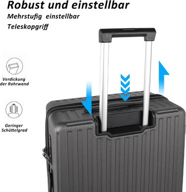 Валіза ручної поклажі TANTOMI з відділенням для ноутбука, 50 см, жорсткий корпус ABS, легка, з 4 колесами на 360°, TSA-замок (світло-темно-зелений, 41 л)