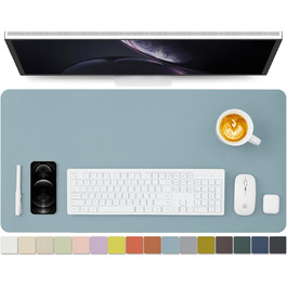 Підкладка для столу з екошкіри, 80x40 см, синього кольору - антиковзаюча, для офісу та дому