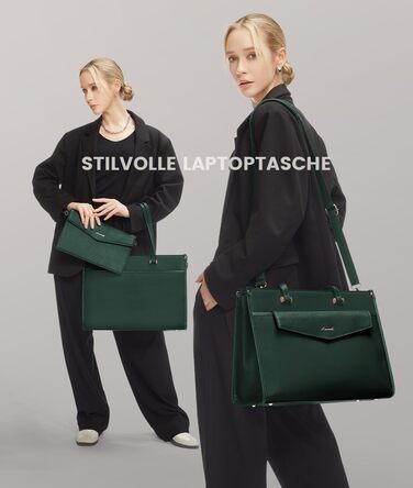 Сумка для ноутбука LOVEVOOK жіноча водонепроникна, сумка для роботи та навчання, бізнес-портфель, 15.6 дюймів (темно-зелений)