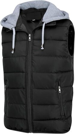 Чоловіча степкова жилетка YOUTHUP з капюшоном, тепла зимова жилетка для активного відпочинку, чорна, розмір XL