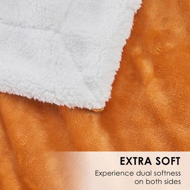 Плед Sherpa з двостороннього флісу, теплий плед для дивана/крісла, м'який плед з флісу для вітальні (220 x 240 см, Горіх)