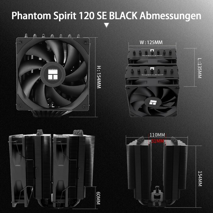 Thermalright Phantom Spirit 120 SE: Кулер для CPU з 7 heatpipes, 120mm вентилятор, технологія AGHP 4.0, під AMD AM4/AM5/Intel 1700/1150/1151/1200