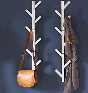 Premium Racks Coat Rack and Hat Shelf – modern design – wall-mounted – stylish – (White/Opulent Garden)