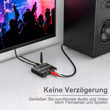 Bluetooth аудіоприймач PROZOR DAC: перетворювач з оптичним входом, Aux/RCA, регулювання гучності