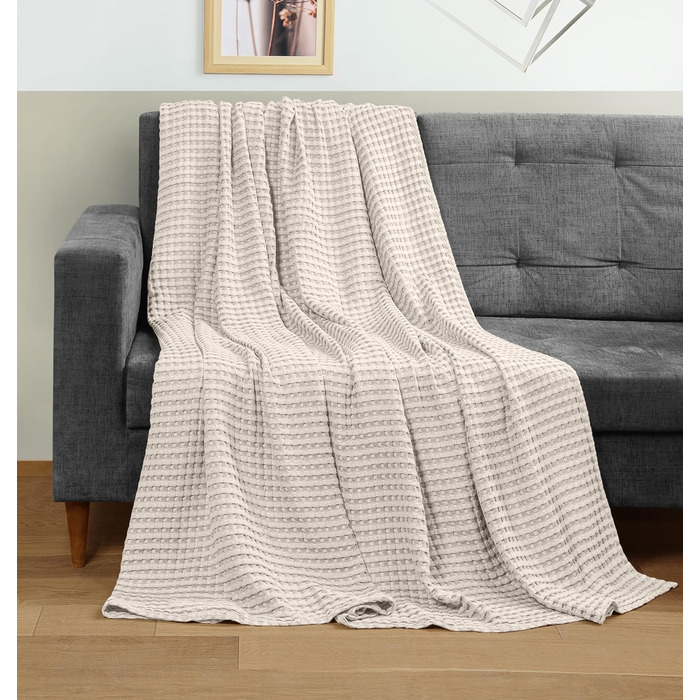 Плед Baumwoll Waffeldecke Utopia Bedding: бавовна, вафельна тканина, 152x127 см, хакі