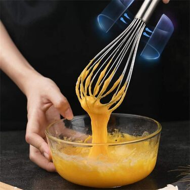 Whisk, Bold, Thick, Stainless Steel, Non-Stick, Used for Whisking Eggs and Cream, Home and Commercial Use (Size: 33×6cm)