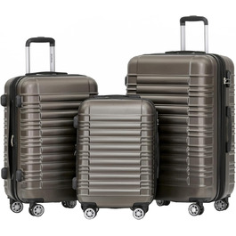 Набір валіз Beibye Hartschalen з твін-колесами (кофе, набір)