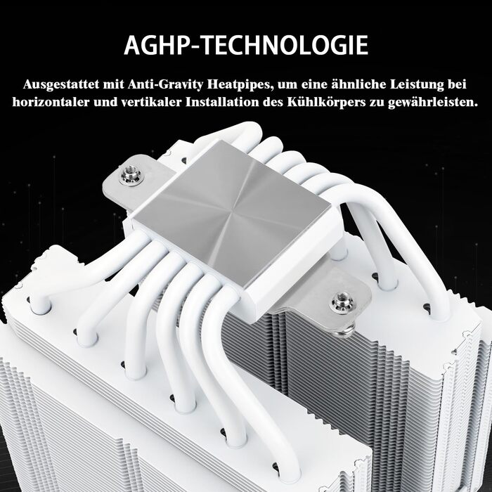 Thermalright Royal Pretor 130: Кулер для CPU з 6 тепловими трубами, підтримка Intel LGA115X/1200/2011/1700/1851; AM4/AM5, Tower-type, білий