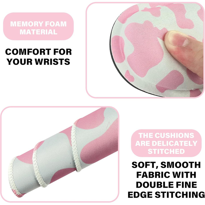 Килимок для миші 80x40 см 3-в-1 з підставкою для зап'ястя та клавіатури, рожевий (J2)