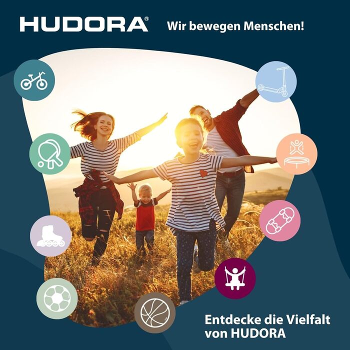 Ворота для футболу Hudora Pro Tect 120 Advanced – Outdoor з сіткою та стійкою до погодних умов обшивкою – для дітей та дорослих – легка установка в саду – білий (чорний), 240 x 160 см