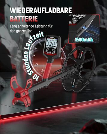 Металошукач KAIWEETS Profi Set: LCD дисплей, водонепроникна котушка, 30см глибина, регулювання чутливості, для дорослих та дітей