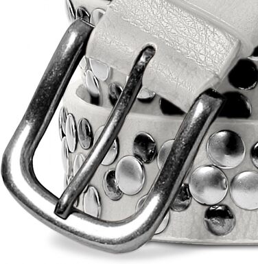 Жіночий вінтажний ремінь Caspar з пряжками, сірий світлий (90 см)