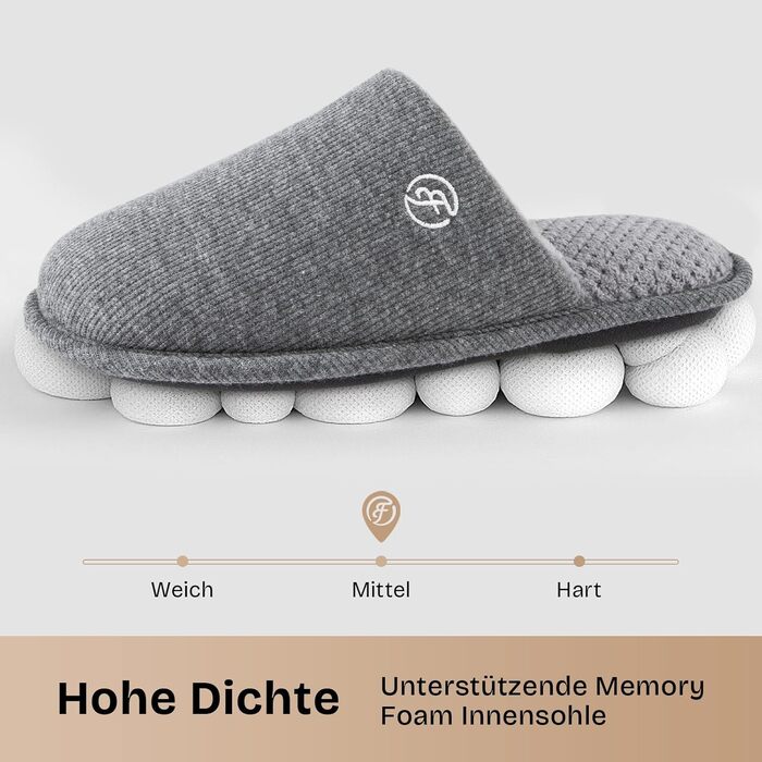 Чоловічі в'язані домашні тапочки EverFoams з Memory Foam (40/41 EU, Темно-сірий)