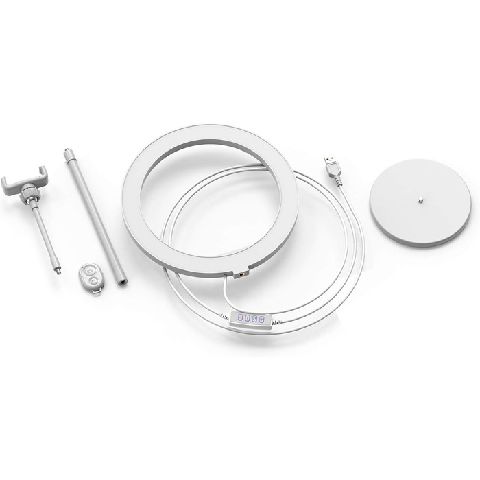 DIGIPOWER Кольцеве світло 11 дюймів, регульована висота (58-168 см), 3 режими освітлення, 10 рівнів яскравості, тримач для телефону (iOS/Android), для макіяжу, YouTube, TikTok та Vlogging. Компактне кільцеве світло 10 дюймів з підставкою