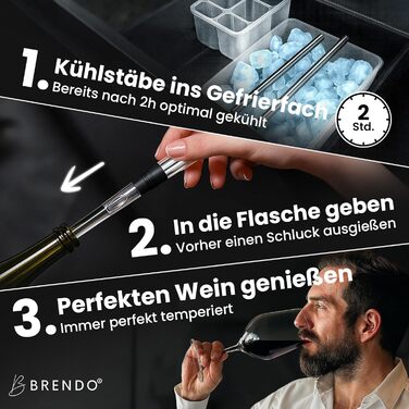 Охолоджувач для пляшок та шампанського Brendo Weinkühler з нержавіючої сталі (набір 2 шт.) | Охолоджувач для вина, шампанського, білого вина | Подарунковий набір для чоловіків та жінок