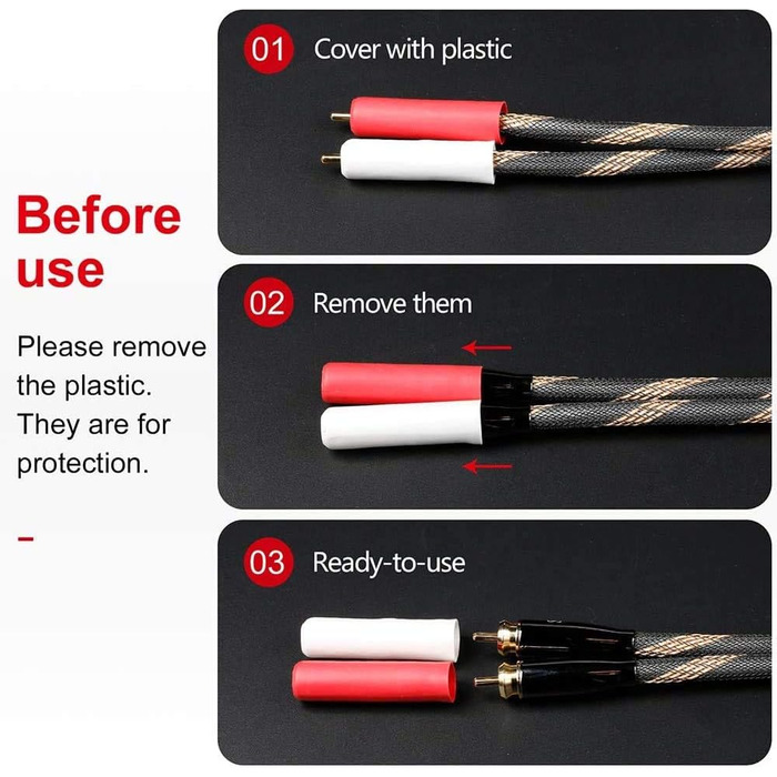 Акустичні кабелі SKW для колонок Hi-Fi, пара (2 шт.), 1.5м, з позолоченими роз'ємами-бананами та нейлоновим обплетенням, High-end якість