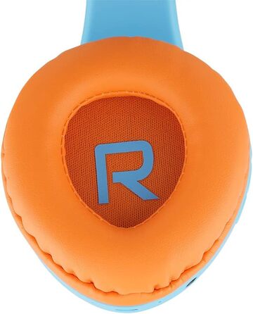 Дитячі навушники PowerLocus Bluetooth з обмеженням гучності 85dB, складні, з чохлом, Over-Ear, бездротові та провідні з мікрофоном, Micro-SD для телефону, ПК, планшета, помаранчеві