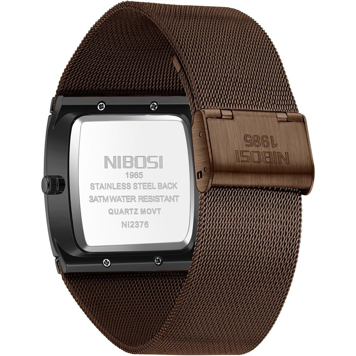 Годинник чоловічий NIBOSI - годинник для чоловіків, кварцовий, аналоговий, водонепроникний, з датою, коричневий, з міцним браслетом з нержавіючої сталі