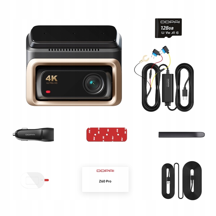 Автомобільний відеореєстратор DDPAI Z60 Pro 4K HDR, 128 ГБ + Hardwire Kit