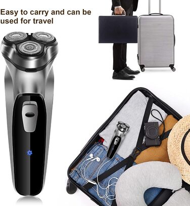 Електричний гоління для чоловіків NWOUIIAY з прецизійним тримером та 3D-ротаційним голівкою. Сухий електричний гоління з LED-індикатором та 90 хвилин автономної роботи