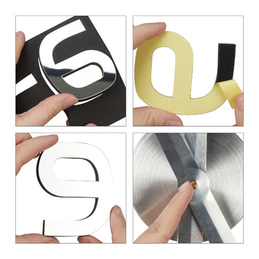 Relaxdays DIY Wall Clock with 3D Numbers
