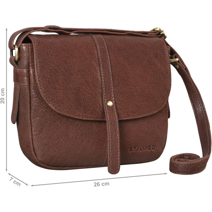 Стильна сумка-месенджер STILORD Kira з натуральної шкіри вінтаж, коричнева (Cognac/Maraska) - ідеальна для вечірок та повсякденного використання