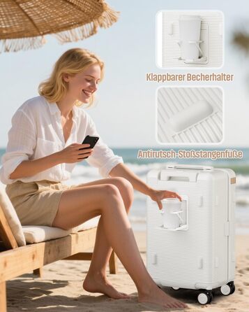 Чемодан Joyway ABS, ручна поклажа, 56 см, білий. З TSA замком, відкидним внутрішнім відділенням та подвійними колесами.