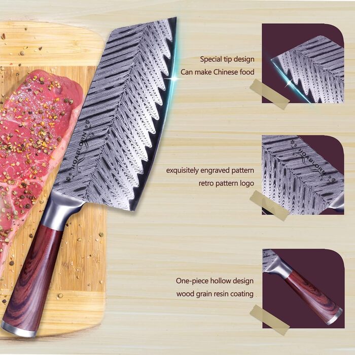 Набір кухонних ножів Hoablorn 15 предметів з блоком: високоякісні ножі з акціїєю, підставка з міцним магнітом, ідеальний подарунок на новосілля та весілля