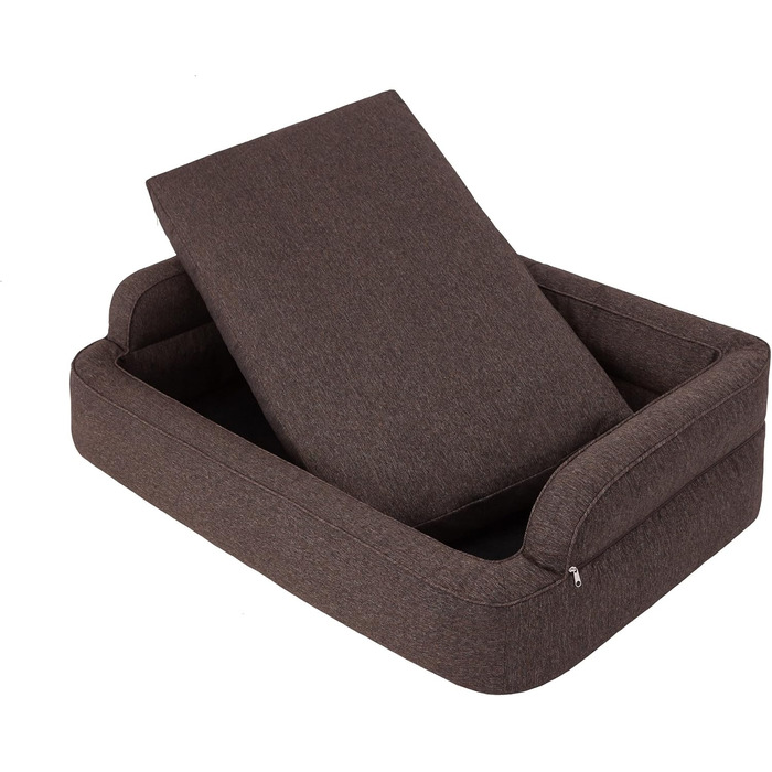 Ліжко для собак та котів, зручне та знімний чохол, коричневе, розмір XXL (117x79 см)