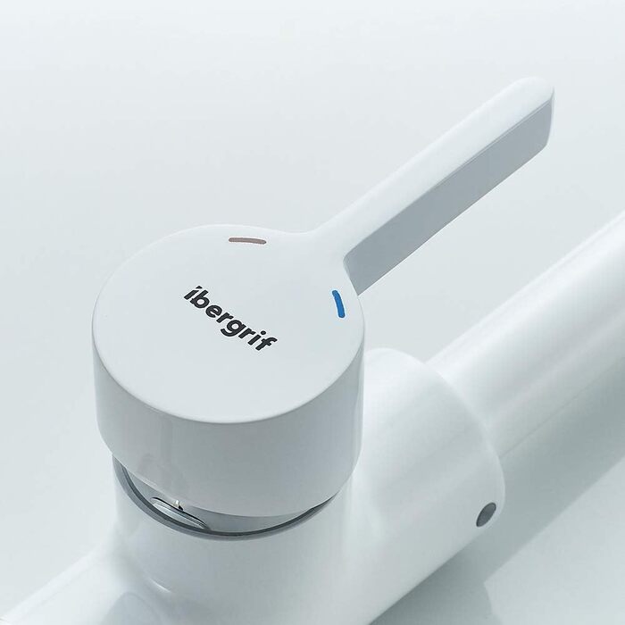 Кухонний змішувач IBERGRIF M22105A, однолеверний, матовий, білий