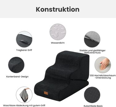 Сходинка для собак Gardner Pet - 3 сходинки, 35/42 см, з водонепроникним покриттям, для ліжка, дивану, крісла