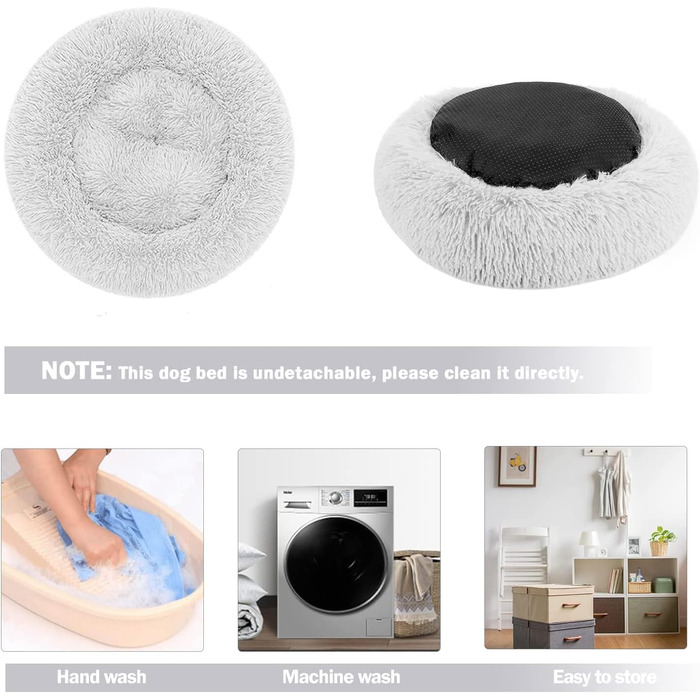 М'яке кругле ліжко для собак та котів з плюшу - Donut. Зручне ліжко-корзина для собак, котів та інших домашніх тварин. Можливі розміри S/M/L/XL/XXL. Розмір XL - 70x70x20 см, колір - світло-сірий.