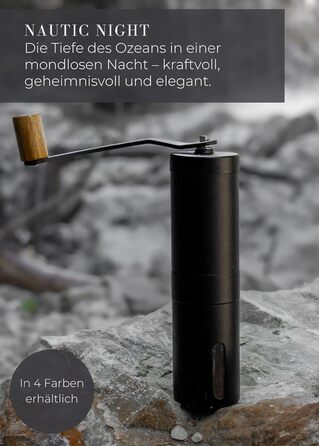 Lambda Coffee Grinder - Manual Stainless Steel with Stepless Ceramic Burr Grinder | Hand Espresso Grinder made of Wood with Conical Burr - Manual Coffee Grinder | Precise Grind Size Adjustment