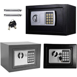 Сейф Tresor з двобічним замком, сталева конструкція, електронний замок та 2 ключі. Підходить для зберігання грошей, ювелірних виробів та цінностей. Об'єм 8.5л, чорний колір