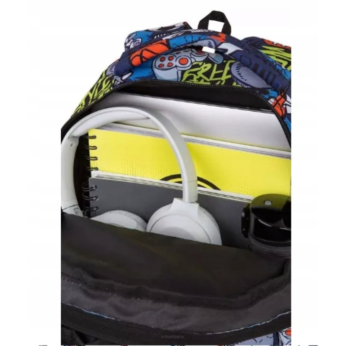 Багатовідсіковий шкільний рюкзак CoolPack, чорний, багатоколірний, 19 л