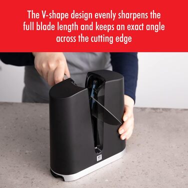Професійна точилка для ножів ZWILLING V-Edge, для західних та японських лез, чорна
