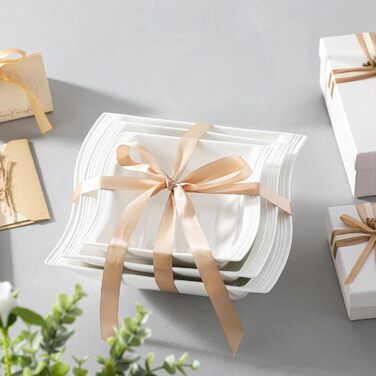 MALACASA Набір мисок для мюслі та супу, 4 шт., кераміка, 800 мл, 2100 мл, 1400 мл, 890 мл (білий)