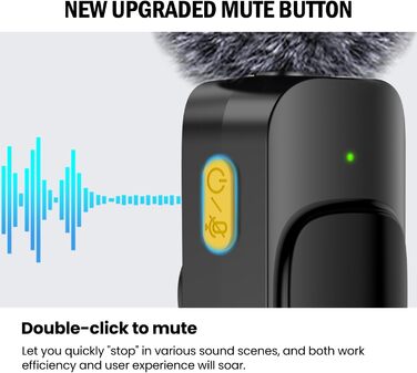 Бездротовий петличний мікрофон з 4 режимами запису для телефону, iPhone, Android та ПК – міні-мікрофон для відео, Vlog, TikTok, YouTube, стрімінгу та інтерв'ю L3