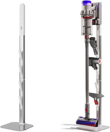 Підставка для пилососів Dyson V7, V8, V10, V11, V15, G5, V12slim, CISSIYOG, з 4 гачками, без свердління, для зберігання пилососа та аксесуарів, приховане кабельне рішення