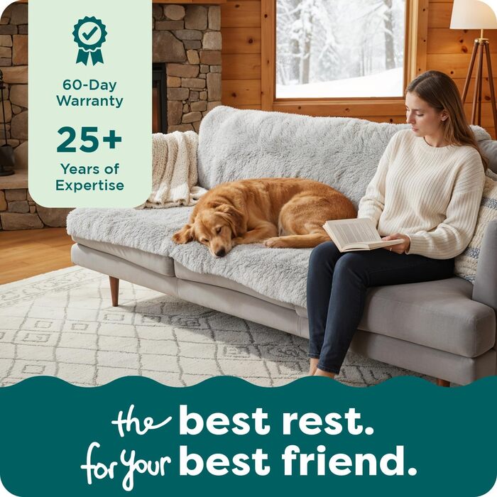 Кішка ліжко Furhaven Polar Fleece, Розмір Small, Тент, Складане, Миється - Сірий Дуб (152x127x1 см)